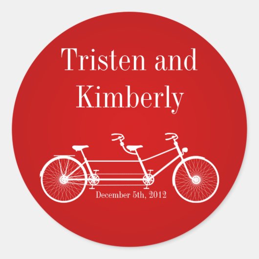 20 - 1,5" gunst Stickers rode dubbele fiets (Voorkant)