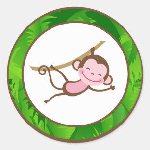 20 - 1,5-inch Envelope Seal MonkeySwing Oerwoud Sa Ronde Sticker