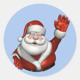 20 - 1,5-inch envelopzegel: de kerstman ronde sticker