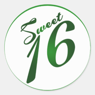 20 - 1,5-inch envelopzegel Sweet 16 Green Ronde Sticker