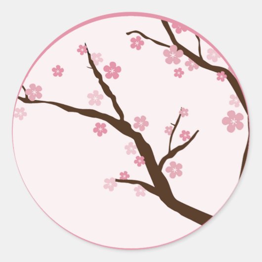20 - 1,5-inch envelopzegel WT Cherry Blossom Ronde Sticker (Voorkant)
