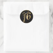 20 - 1,5-inch Favor Stickers Sweet 16 Gold (Tas)