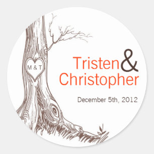 20 - 1,5" Stickers Favor Arbre d'automne Carvin in