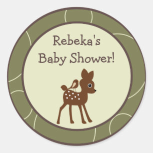 20 - 1,5" Stickers Favor Forrest Animal Owl Deer