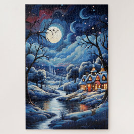 20" * 30" Night Village, 1014 stuks Legpuzzel