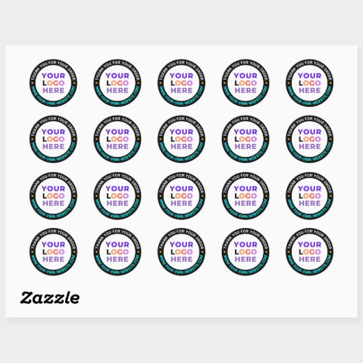 20 Aangepaste Logo, ronde zaken Dank u Stickers (Vel)
