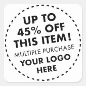 20 Aangepaste vierkante Sticker 45% OFF Bulk Kopen (Voorkant)