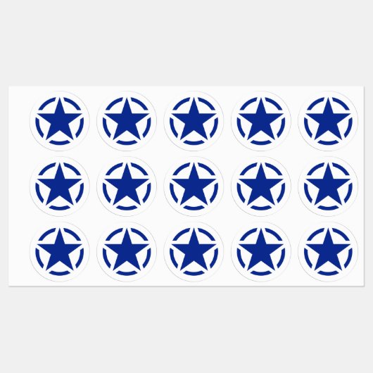20 Amerikaanse  sterpotlood Decals Labels (Vel)