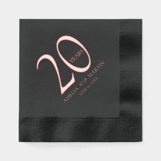 20 ans 20e anniversaire mariage nom et dates (Recto)