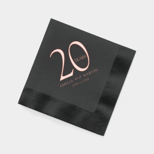 20 ans 20e anniversaire mariage nom et dates (Gauche)