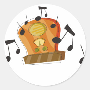 20 augustus, nationale radiodag ronde sticker
