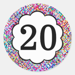 20 - Autocollants colorés de nombres