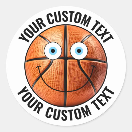 20 Basketbal Gepersonaliseerde Tekst Aangepaste Ha Ronde Sticker (Voorkant)