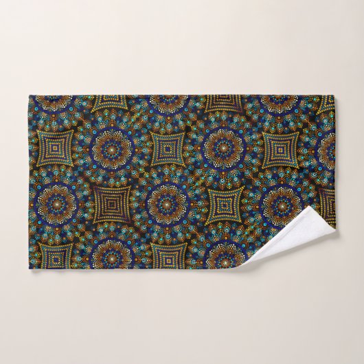 20 Blauw en Goud Mandala Handdoek (Handdoek)