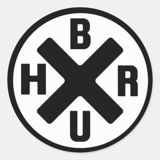 20 Bruh black-white logo Ronde Sticker (Voorkant)