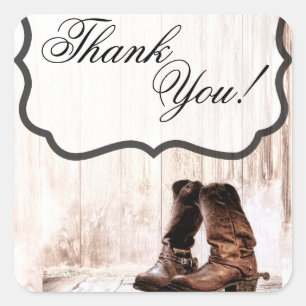 20 Dank u Stickers laarzen land rustiek Western