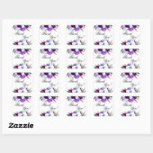 20 Dank u Stickers Lavendel Hibiscus op Wit (Vel)