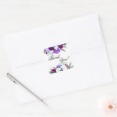 20 Dank u Stickers Lavendel Hibiscus op Wit (Envelop)