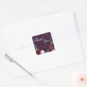 20 Dank u Stickers Plum Paarse Rozen Goud Geome (Envelop)