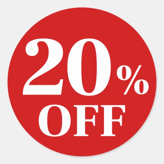 20% de réduction Autocollant rond classique à fond (Devant)
