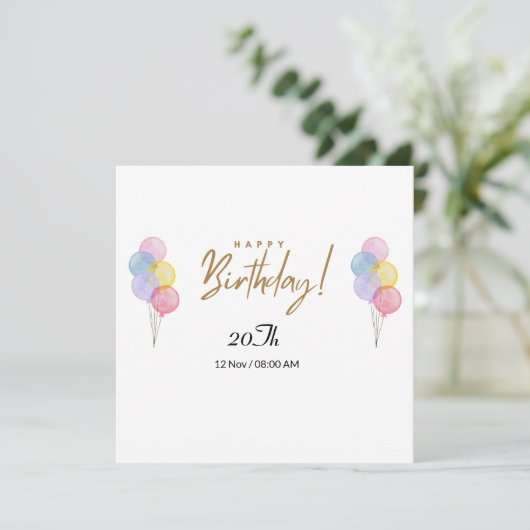 20 E Carte Anniversaire (Debout devant)