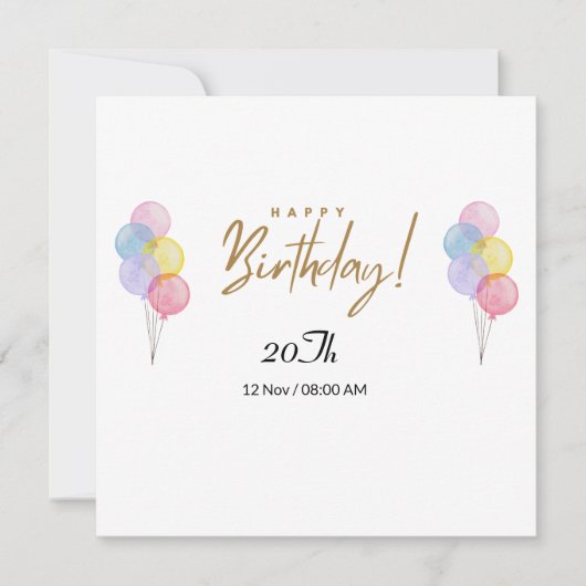 20 E Carte Anniversaire (Devant)