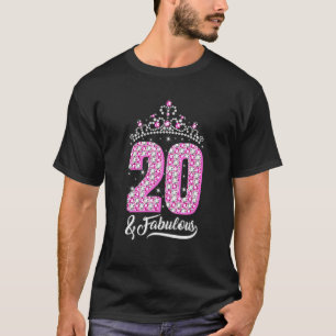 20 en Fabulous 20th Birthday Diamond Crown Women T-shirt