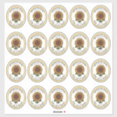 20 Étiquettes de miel de tournesol ovale de petite (Feuille)