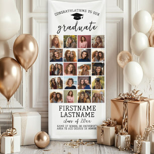 20 Foto Collage Afstuderen Modern Minimaal Wit Spandoek