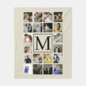 20 foto collage Black en Biege Fleece Deken (Voorkant)