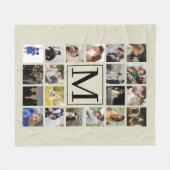 20 foto collage Black en Biege Fleece Deken (Voorkant (Horizontaal))