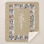 20 Foto Collage met moderne naam van patroonscript Sherpa Deken (Voorkant)