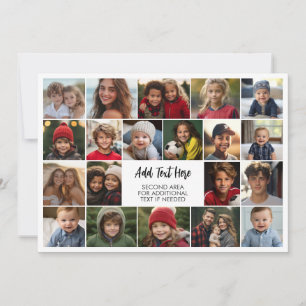 20 foto collage met tekst in het midden feestdagenkaart