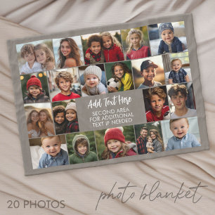 20 foto-collage met tekst in het midden fleece deken