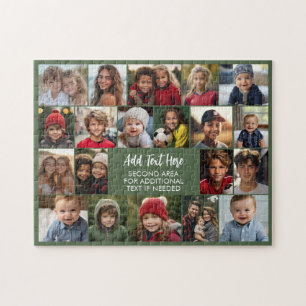 20 foto collage met tekst in het midden legpuzzel