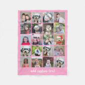 20 Foto collage - Net met Script Text - roze Fleece Deken (Voorkant)