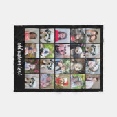 20 Foto collage - Raster met Script-tekst - zwart Fleece Deken (Voorkant (Horizontaal))