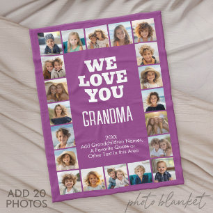 20 Foto Collage - We Love You Oma Fleece Deken