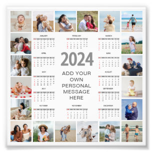 20 Fotocollage 2024 Jaar in een oogopslag Kalender Foto Afdruk