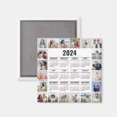 20 Fotocollage 2024 Jaar in een oogopslag Kalender Magneet (Voorkant / Achterkant)