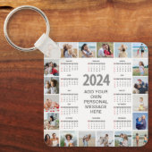 20 Fotocollage 2024 Jaar in een oogopslag Kalender Sleutelhanger (Voorkant)