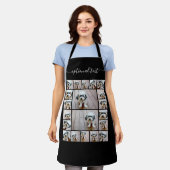 20 Fotocollage Script Naam zwart wit Schort (Gedragen)