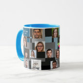 20 Foto's Blauw Modern Love You Papa Grootvader Mok (Voorkant links)