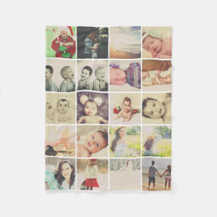 20 foto's collage gepersonaliseerd fleece deken