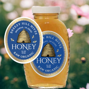20 Gold Skep avec miel Honeybees Honey sur Sticker