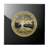 [20] Golden Celtic Tree of Life Tegeltje (Voorkant)