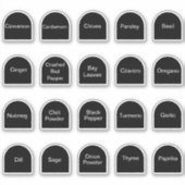 20 herbes et épices de cuisine, étiquette noir et  (Devant)