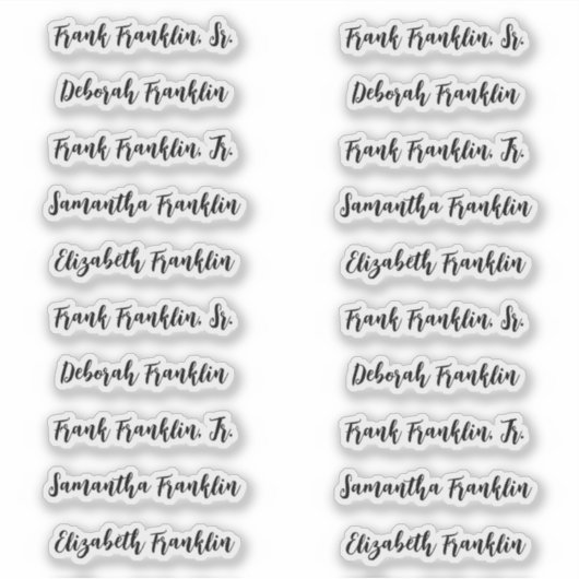 20 het Manuscript van de Namen van de Gast Moderne Sticker (Voorkant)