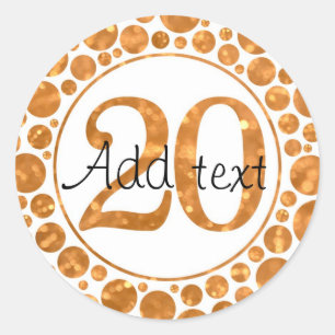 20 in goud - 20ste verjaardagsfeestje Stickers