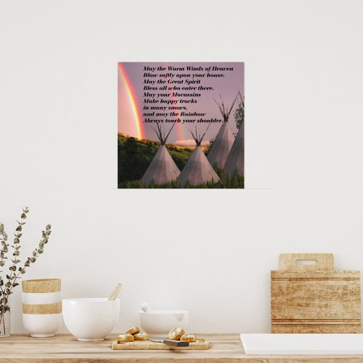 20-inch x20-inch Gold Matte Cherokee Blessing Pray Poster (Keuken)